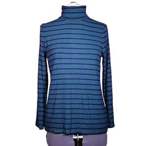Charter Club Striped Turtleneck Top Sz S